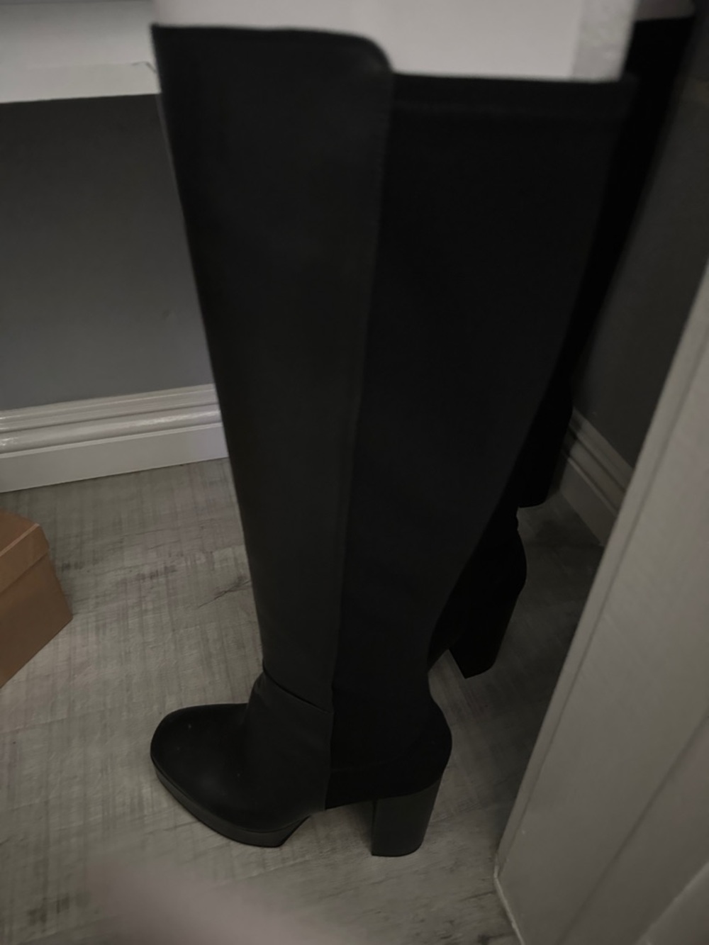 Stuart Weitzman Black Tall Leather Riding Boots - Picture 3 of 7